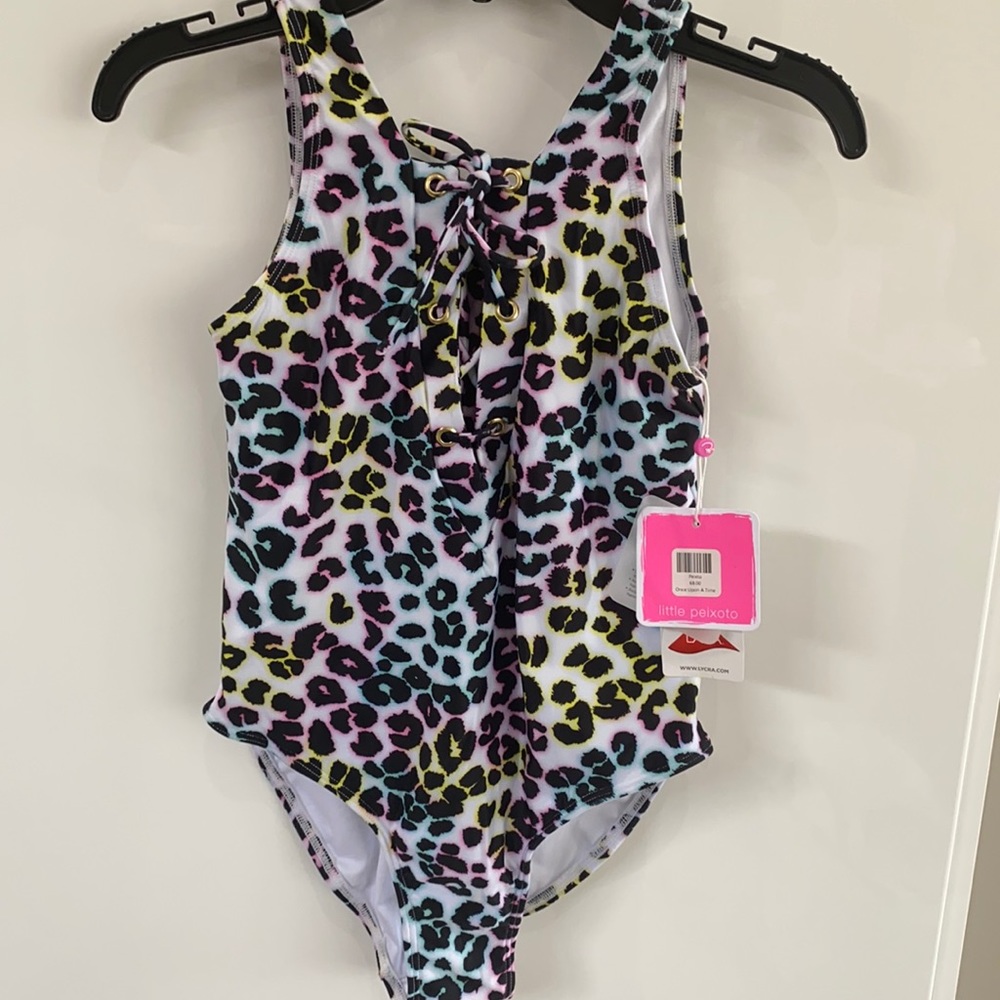 NWT LITTLE PEIXOTO colorful leopard swimsuit sz 16